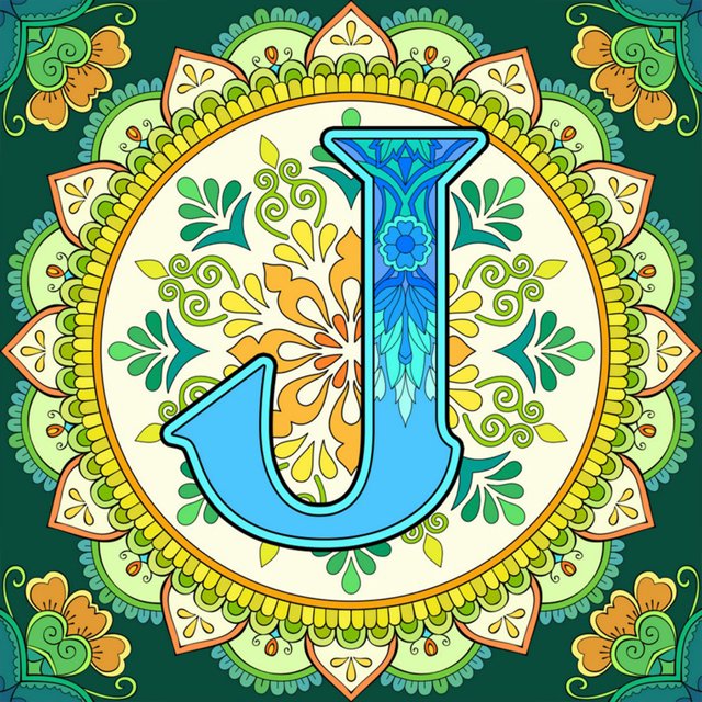 5D DIY Mandala Letra J Kit Del 30x30cm