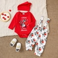 thumbnail image 6 of Tiijoy Infant Girls Valentine's Day Outfits Long Sleeve Romper Overalls Hat 3Pcs Set, Sizes 9-12M, 6 of 8