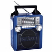 Angle View: QFX Karaoke Multimedia Speaker withAM/ FM Radio- Blue
