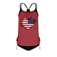 thumbnail image 6 of UPPADA Flag Tankini Swimsuits for Women 2 Piece Tankini Swimsuits Tummy Control Bathing Suit with Shorts V Wire Tankini Top Ribbed Swimwear Red Swimsuit for Women,S, 6 of 6