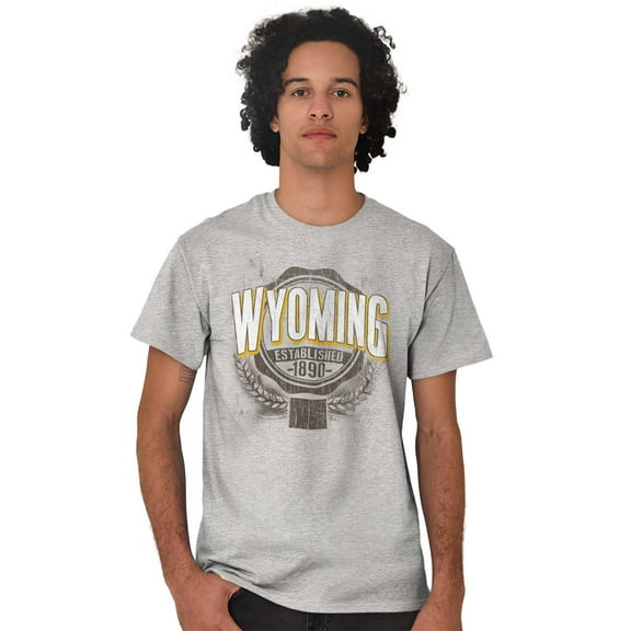 Wyoming WY Student Campus Pride Men's Graphic T Shirt Tees Brisco Brands S