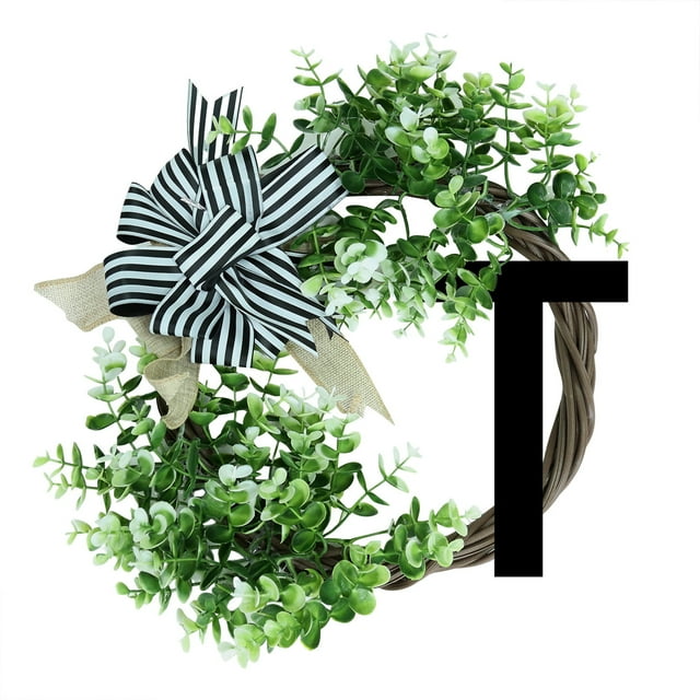 Unique Last Name Year Round Front Door Wreath With Bow Welcome Sign Garland 26 Letter Farmhouse Wreath For Front Door Spring All Seasons Outside Hanger Oversized Christmas Wreath