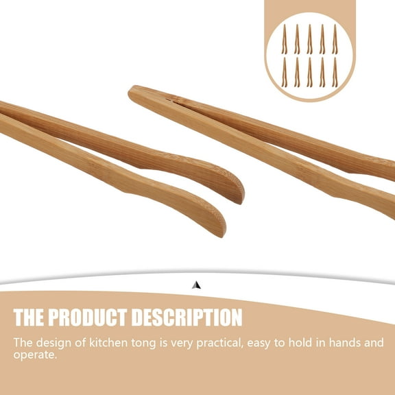 Raindrops 10Pcs Lightweight Design Bamboo Tongs For Small Appetizers In Chocolate Color