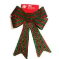thumbnail image 2 of Decorative Bow - Dark Red & Dark Green 8.7 in x 14.6 in (22 cm x 37 cm)  Set of 2, 2 of 2