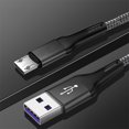 thumbnail image 4 of Matsuzay Cable de teléfono Cable USB de nailon reemplazo de línea de datos de carga rápida para Android Micro USB Cable de carga rápida de Teléfono y Comunicación Negro Androide 2M, 4 of 6