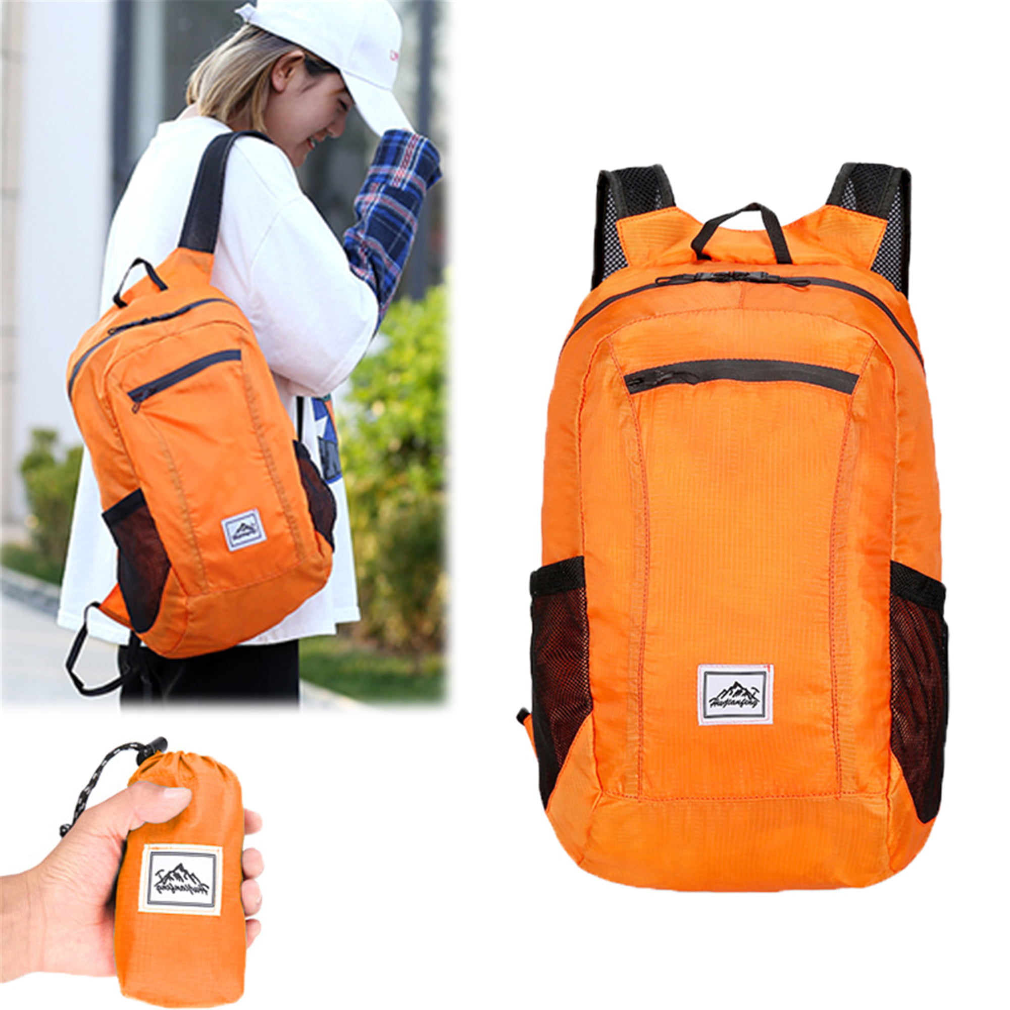 EnviroTrend Foldaway Lightweight Travel Rucksack Backpack Water Resistant Bag 