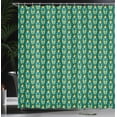 thumbnail image 3 of Ambesonne Floral Shower Curtain, Digital Minimalist Flower, 69"Wx75"L, Forest Green and Peach, 3 of 4