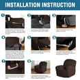thumbnail image 4 of PrimeBeau Luxurious Soft Velvet Recliner Slipcover with Footrest, Brown, 4 of 6