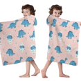 thumbnail image 4 of Pink Cartoon Dinosaurs Eggs Pattern Hooded Bath Towel，50"x30" for Ages 3 To 12 Kids, Quick Dry Lightweight Soft Microfiber Hood Beach Towel Cover Up for Kids, 4 of 7