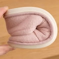 thumbnail image 6 of Women Autumn Winter Closed Toe Closed Back House Slippers Striped Soft Fabric Non Slip Flat Cushioned Indoor Footwear for Bedroom Housework Daily Homewear Pink 8.5-9(XL), 6 of 9