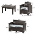 thumbnail image 2 of Gymax 4 Piece Patio Furniture Set Molded Rattan Sectional Sofa Set Coffee Table Coffee, 2 of 10