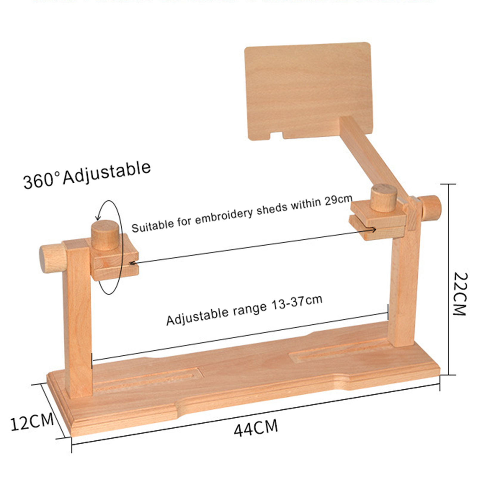 Adjustable Embroidery Hoop Holder, Wooden Tabletop Embroidery Stand, Portable Tabletop Sewing Support for Embroidery Punch Needle Art