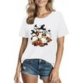 thumbnail image 3 of lcziwo T Shirt for Women Holiday Casual Short Sleeve Crewneck Shirts Halloween Novelty Graphic Tee Tops, White, XXL, 3 of 6