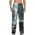 thumbnail image 7 of Salouo Turtle In Jungle Waterfall Print Pajama Pants for Men, Lounge Pants Elastic Waistband Casual Men's sleepwear Loungewear Sleep Pajama Pant -XX-Large, 7 of 7