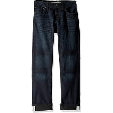 Levi's Boys' Big 511 Slim Fit Double Knee Jeans, Paint it Black, 12