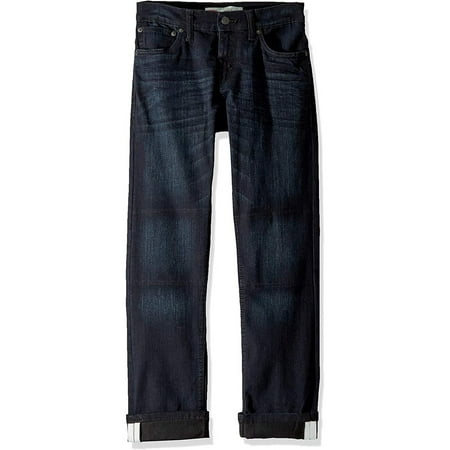 Levi's Boys' Big 511 Slim Fit Double Knee Jeans, Paint it Black, 12