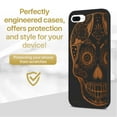 thumbnail image 2 of Case Yard Wooden Case for iPhone-8-Plus Soft TPU Silicone cover Slim Fit Shockproof Wood Protective Phone Cover for Girls Boys Men and Women Supports Wireless Charging Ice Skull Design, 2 of 7