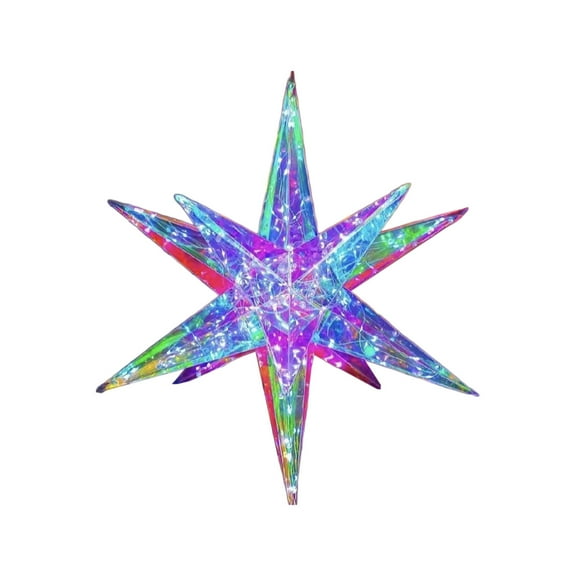 LED Color-Changing Starburst Light – Enchanting Multicolor Exploding Star Ornament for Indoor & Outdoor Christmas, Party, or Window Decoration