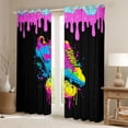 thumbnail image 2 of Feelyou Football Curtains Pack of 2 (42x84 Each), Artwork Splatter Curtains Blackout, 2 of 6