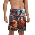 thumbnail image 2 of Rocae Halloween Pets Pumpkins for Men's Soft Sleep Pajama Shorts, Waistband and Pockets-Small, 2 of 6