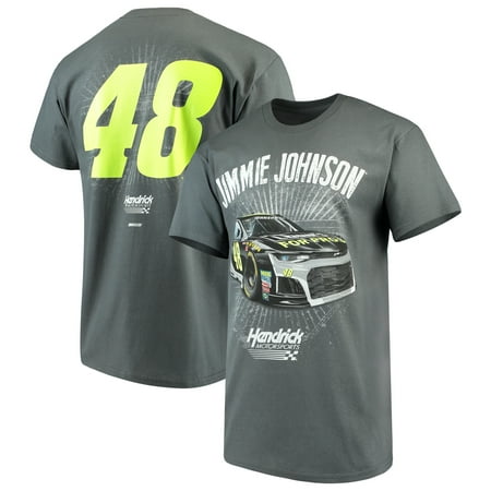 - Jimmie Johnson Checkered Flag Lowe's Driver T-Shirt - Charcoal