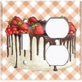 thumbnail image 2 of Metal Light Switch Wall Plate Outlet Cover (Vanilla Chocolate Berry Fruit Cake - Single Toggle Single Duplex), 2 of 2