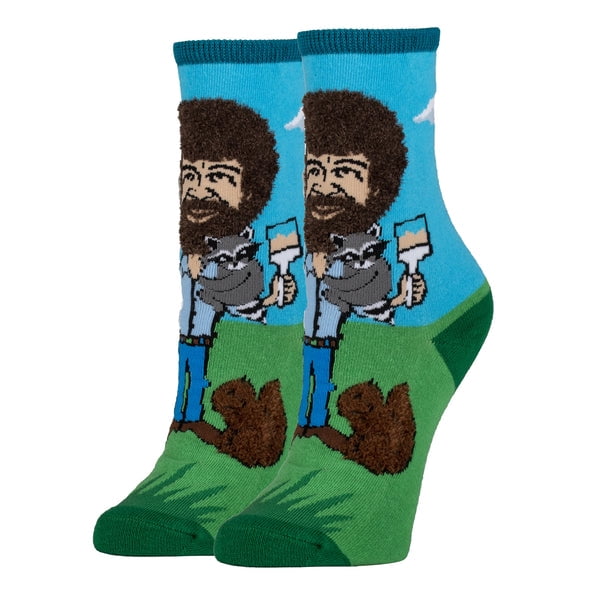 OoohYeah Unisex Funny Crew Socks Novelty Cotton Athletic Socks Bob Ross Basics