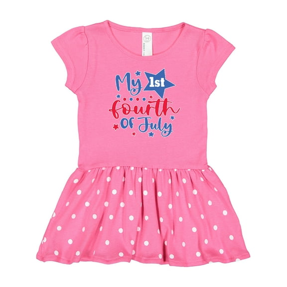 Inktastic My 1st 4th of July with Stars Gift Baby Girl Dress