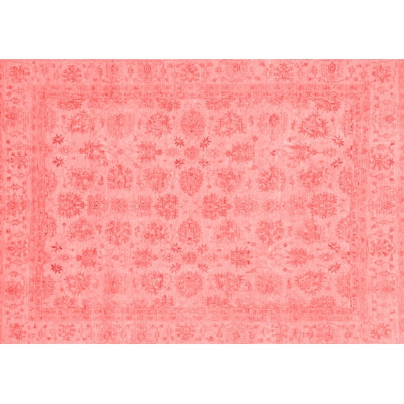 Ahgly Company Machine Washable Indoor Rectangle Abstract Red Modern Area Rugs, 6' x 9'