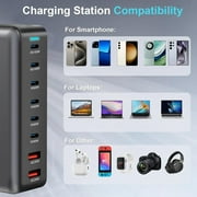 USB C Fast Charger Block,500W GaN III 8-Port Fast Charging Station Hub,Double 100W PD PPS Port Fast Charging Station for Multiple Devices,Laptop Wall Charger Compatible with MacBook/iPhone 16/iPad