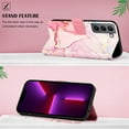 thumbnail image 3 of Allytech Galaxy S21 Case (NOT for S21+), PU Leather Luxury Marble Kickstand Protective Scratch Resistant Cards Holders Hand Strap Wallet Case Cover for Samsung Galaxy S21 - Pink Gold, 3 of 7