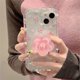 thumbnail image 2 of Bonita funda de teléfono con soporte de flores rosas de arena movediza para iPhone 16, 15, 14, 13, 12, 11 Pro Max, XR, X, XS, 7, 8 Plus, 2 of 4