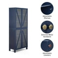 thumbnail image 3 of Crosley Furniture Cassai MDF Wood and Tempered Glass Tall Storage Pantry in Navy, 3 of 16
