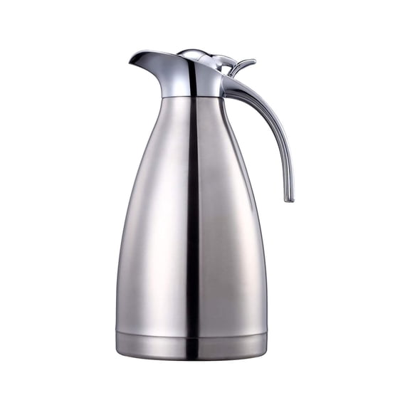 OFEFE 68 oz Stainless Steel Coffee Thermal Carafe,Coffee Thermos/Double Walled Vacuum Thermos Insulated / 12 Hour Heat Retention / 2 Liters (Silver)