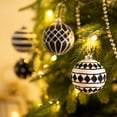 thumbnail image 4 of Valery Madelyn 16ct 3.15 inches Christmas Ornmaents Set, Black and White Shatterproof Hanging Ornaments Christmas Decoration for Xmas Party Tree Decoration, 4 of 12