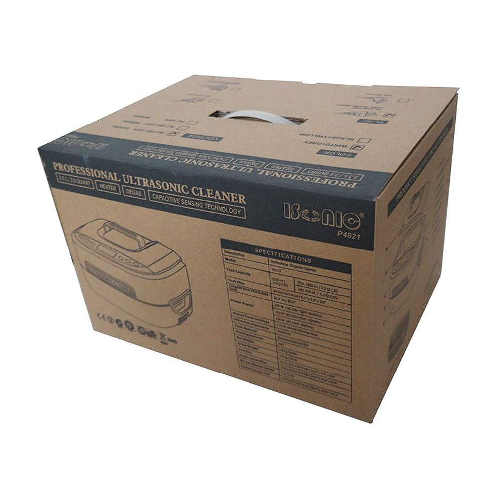 iSonic P4821-BSB Commercial Ultrasonic Cleaner, Stainless Steel Wire Mesh Basket, 110V, 2.6 quart/2.5 L, Beige
