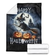 thumbnail image 2 of Happy Halloween Scottish Terrier Witch Pumpkins Bats Cozy Fleece Blanket Scottie Dog Lover Gifts Warm Soft Throw Blanket - 13012, 2 of 5