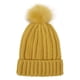 thumbnail image 1 of Gorro de lana para mujer Minnieouse amarillo con pompones decorativos, 1 of 6