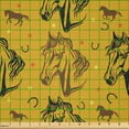 thumbnail image 2 of Ambesonne Western Fabric by the Yard Microfiber, Horse Related Items Drawing, 3 Yards, Earth Yellow Black and Umber, 2 of 2