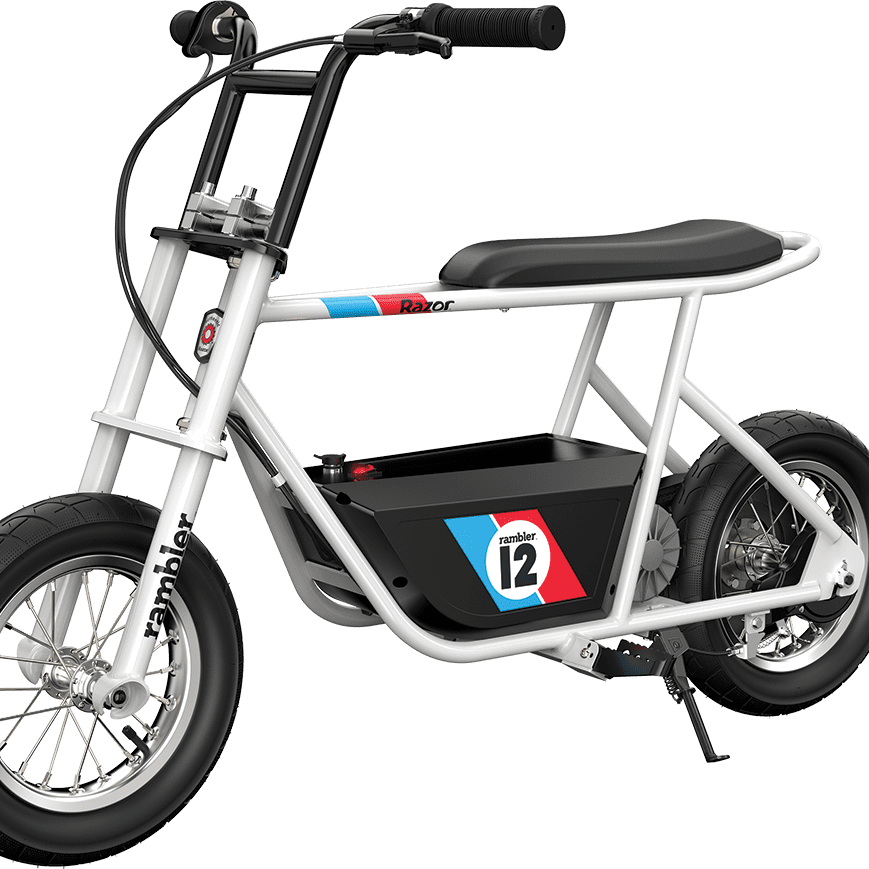 Razor Rambler 12 Seated Electric Scooter White up to 14 mph 12 Air Filled Tires for Teen 13