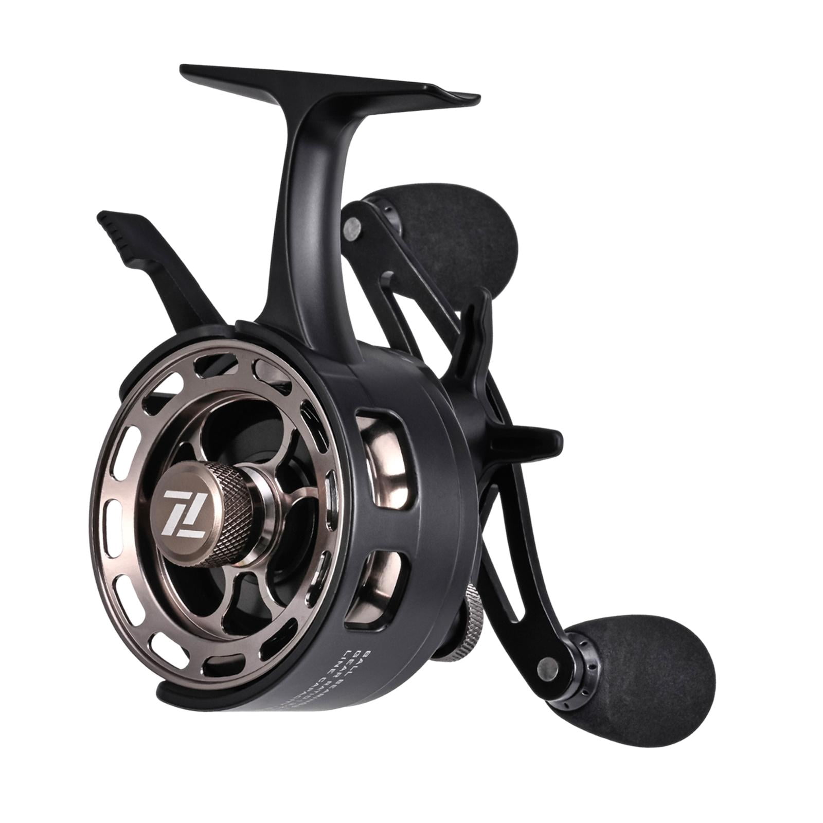 koolsoo Ice Fishing Reel Ultralight Ice Fishing Equipment for Freshwater Summer Black Right Hand