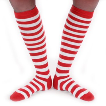 Buy Adults Strped Knee Socks - Green/Lemon Yellow At Best Prces. Same...