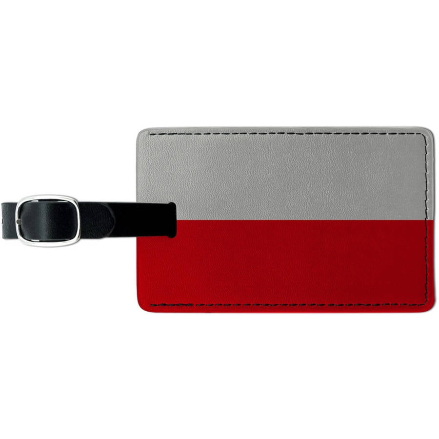 Poland Flag Leather Luggage ID Tag Suitcase Carry-On by Graphics and More