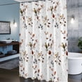 thumbnail image 6 of Pastoral Leaf Shower Curtain, Watercolors Brown Grey Eucalyptus Leaves Birds Waterproof Shower Curtain Set with 12 Hooks Lightweight Bath Curtains Fabric Bathroom Decor 72x72 Inches, 6 of 9