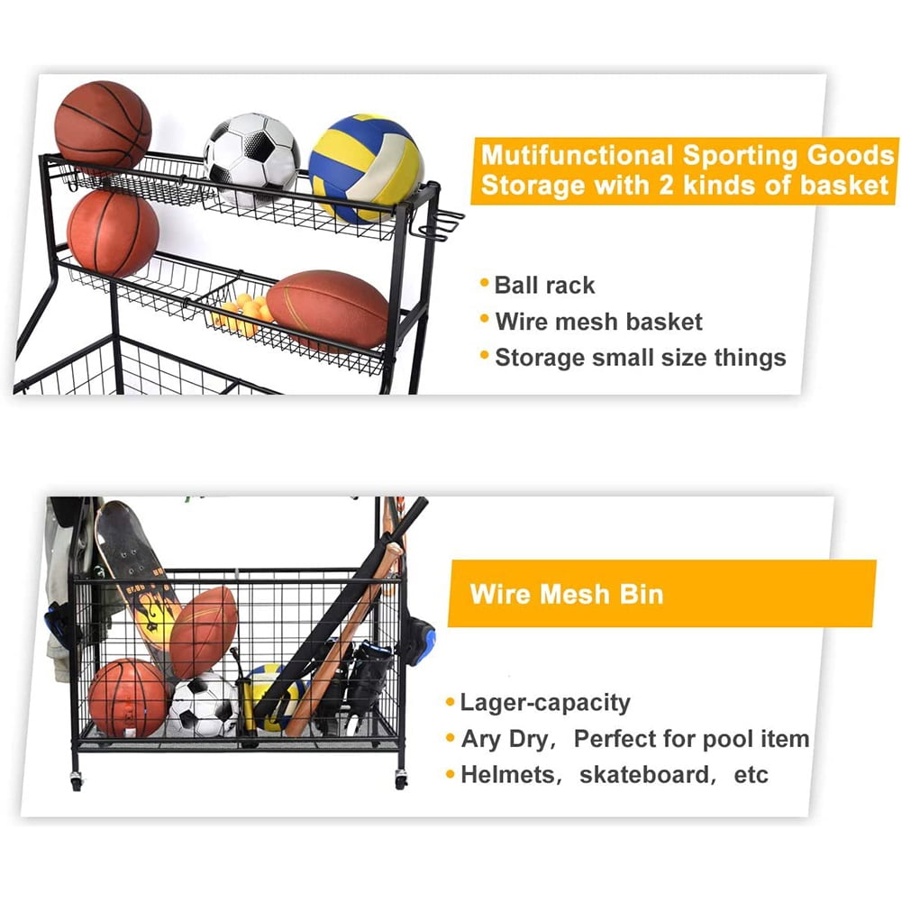 Kadyn Sports Equipment Organizer, Ball Storage Rack for Sports Ball Kadyn Sports Equipment Organizer, Ball Storage Rack for Sports Ball