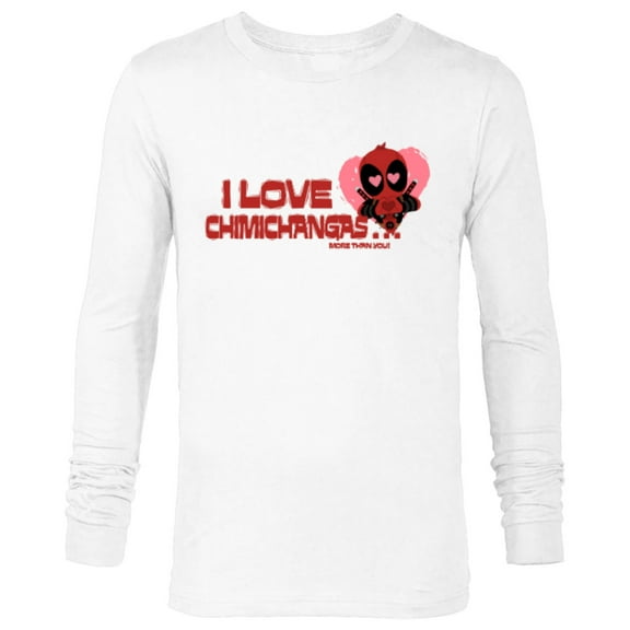 Marvel Deadpool I Love Chimichangas More Than You Valentine - Long Sleeve T-Shirt for Men - Customized-White