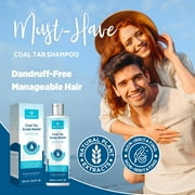 RoyceDerm Coal Tar Dandruff Shampoo: Extra Strength 2% Coal Tar Extract Medicated Gel for Rapid Scalp Hair Relief targets dandruff, psoriasis, and seborrheic dermatitis, Hydrating & Natural Fragrance