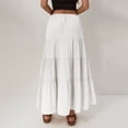 thumbnail image 3 of Womens Maxi Skirts, Elastic High Waist A-Line Tiered, Long Flowy Skirts, Casual Beach & Vacation Wear, 3 of 6