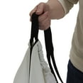 Household Essentials Canvas Hanging Hamper Bag, White with Black Trim