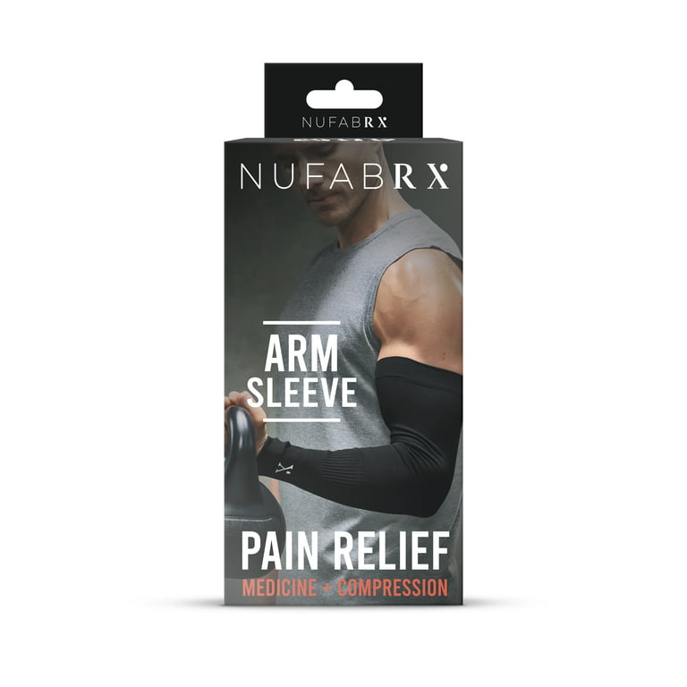 Nufabrx Pain Relieving Arm Compression Sleeve for Men & Women | Arm & Elbow  | One Size Fits Most